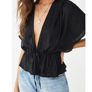 Black silk top